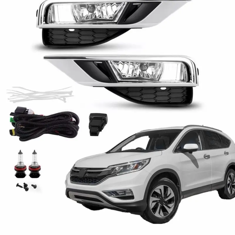 Fog Lights Lamps + Wiring Kit Switch Set W/Bulbs For Honda CRV CR-V 2015- 2016
