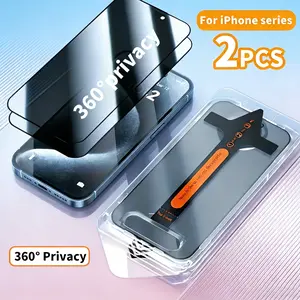 2pcs Privacy Protections Screen Protector, for iPhone Series 【 Different Function：with 28° Privacy Protections or 360°Privacy 4 sided privacy protection Protections optional】9H scratch-resistant，One click installation of dust-free room