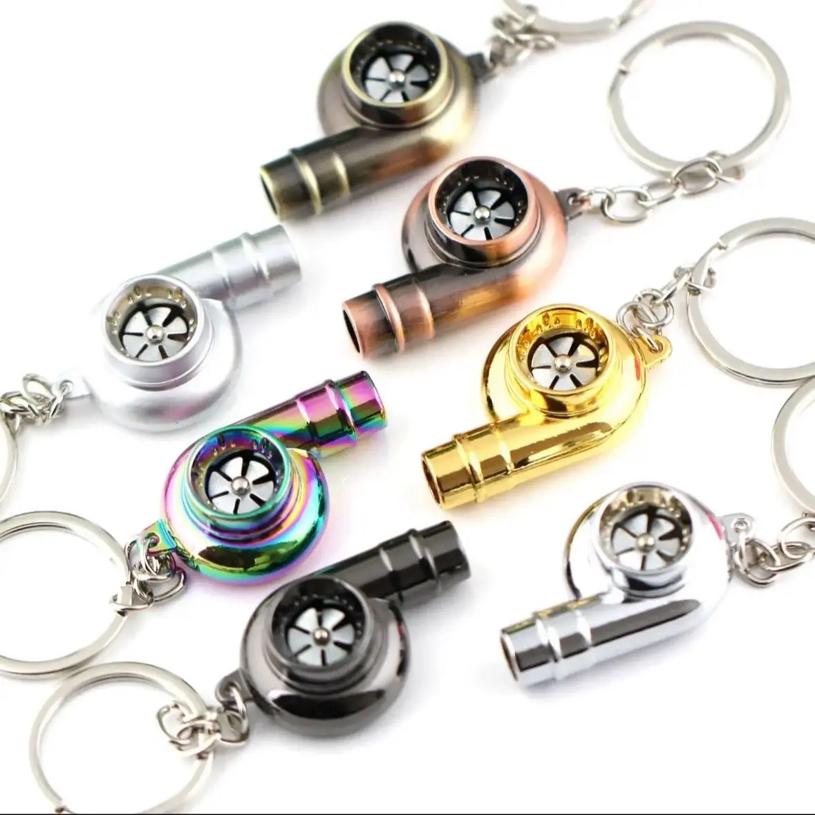 Metal Mini Turbo Whistle Keychain, Car Lover Gift, Racing-Style Auto Accessory for Keys & Backpacks, Keychains, Key Holders, Car Key Chains