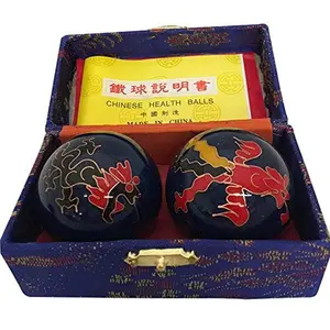 FEDOLOY Baoding Balls - Blue Dragon #2, Chinese Body Care Manual Massage Tools for Stress Relief with Chiming Tone