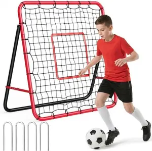 Soccer Rebounder Net, 4 x 4 FT Adjustable Net with Steel Frame and PE Net, Football Training Equipment for Backyard Field, Easy Assembly