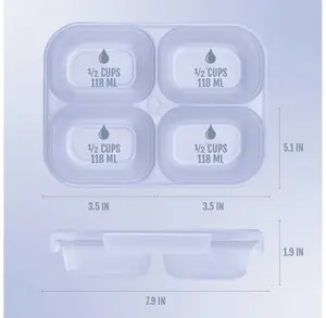 4 Compartment Snack Food Storage Container Set
