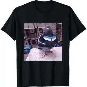 funny brainrot pigeon with a jacket gen z meme pigeon T-Shirt Unisex