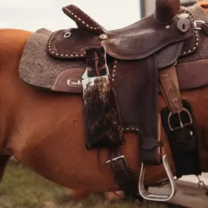 Cowhide Western Saddle Drink Holder, Saddle Phone Holder, Cowboy, Cowgirl, Ranch, Mother's Day Gift, Rodeo, Men's Gifts, Trail Riding
