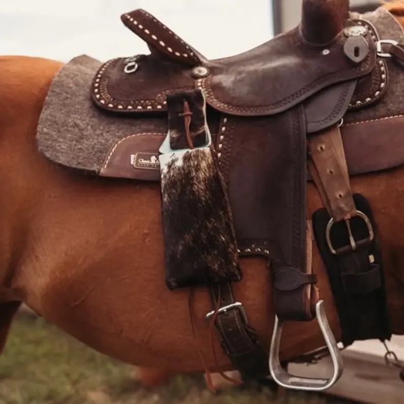 Cowhide Western Saddle Drink Holder, Saddle Phone Holder, Cowboy, Cowgirl, Ranch, Mother's Day Gift, Rodeo, Men's Gifts, Trail Riding