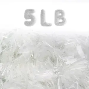 5Lb Fiberglass Chopped Fiber Glass for Concrete Reinforcement 3/4 Inch Floor Anti-Seepage and Crack Prevention Reinforced with Cement Mortar