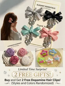 [BUY 1 GET 2 FREE] Dazzling Sparkly Zirconia & Satin Ribbon Bow Hair Clip - Photogenic Barrettes for Women | Coquette Aesthetic | Balletcore | Y2K Trendy Accessories
