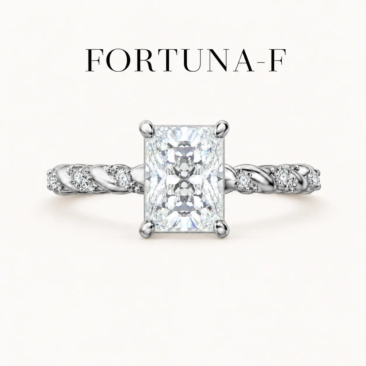 FORTUNA-F 7x9mm Radiant Cut Moissanite Engagement Ring for Women, Twisted Vine Statement Ring with Breathtaking Sparkle