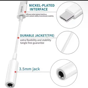 USB-C to 3.5mm Audio Headphone Adapter - HiFi 1 Pack Compatible with Apple iPhone 17 16 15 SamsungType C to Cord Jack Dongle Ada