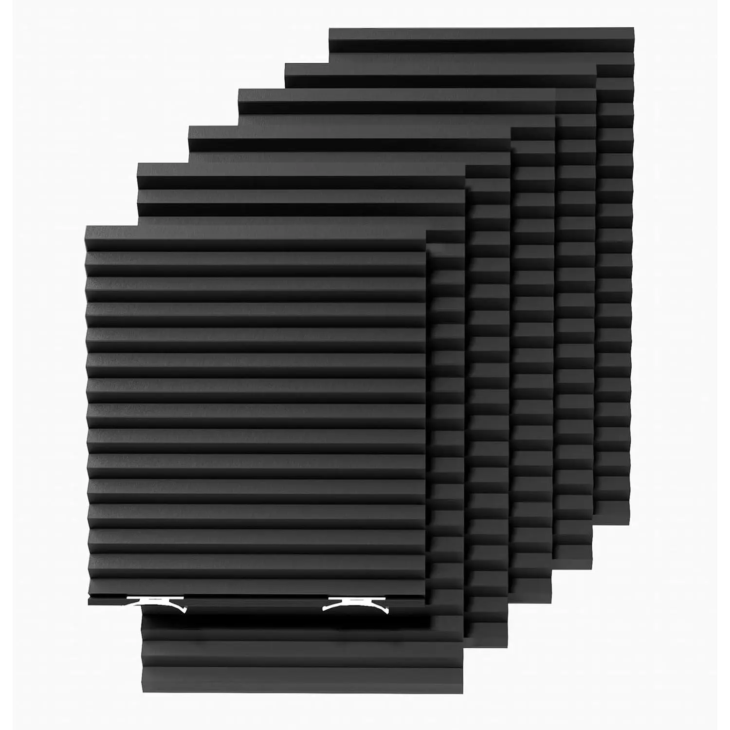 6 Packs Blackout Blinds, Temporary Blinds for Windows, Easy to Cut and Install, Window Shade 36" W x 72" L, Black Out Window Cover with 12 Clips, Black