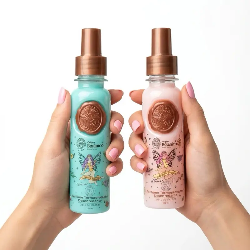 duo hair perfume, heat protection pink and blue with feromonas