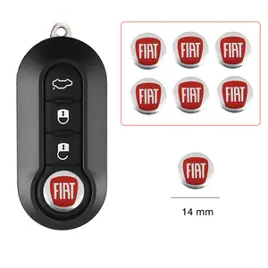 10Pcs 14mm Car Remote Key Fob Emblem Aluminium Badge Sticker Replacement Decorative Accessories For FIAT Abarth Pulse Panda Tipo Strada 600 500X Mobi Doblo Fullback Freemont Toro Qubo Fiorino Aegea Punto