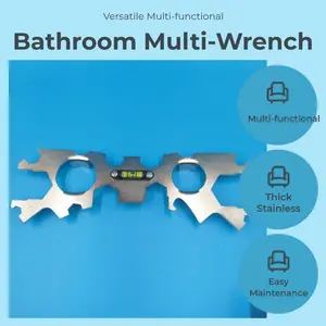 Multi-functional Stainless Steel Bathroom Wrench for Faucets & Shower Fixtures Easy Installation & Maintenance Tool
