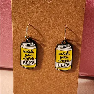 Wish You Were Beer Mug-shaped Earrings for Beer Lovers Hypoallergenic Stylish Accessory with Frothy Foam Design Perfect for Beer Enthusiasts Metal Coating