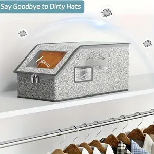 Stackable Baseball Cap Storage Box High Capacity Storage Holds Up to 24 Hats Durable Cardboard Organizer Classic Style Closet Wardrobe Rack