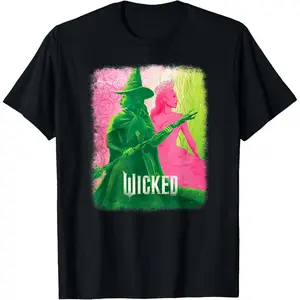 Cotton Short Sleeve Wicked Elphaba & Glinda Tonal T-Shirt For Men Women.
