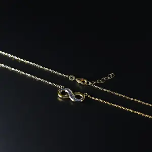 14K Gold Diamond-Cut Infinity Necklace - Model NK0147