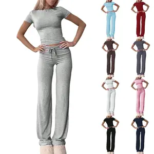 Oeko-Tex 2-Piece Set Breathable Stretch Top & Pants for Yoga Outing Unisex Casual Wear