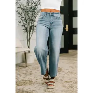 Claudia Mid Rise Wide Leg Ankle Jean