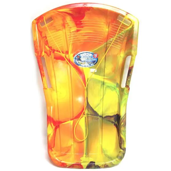 212 MAIN Large Size 37 in Sno Sprint Sled - Molded Poly Construction, Curved Rocker Design, Gripper Ribs, Includes Tow Rope