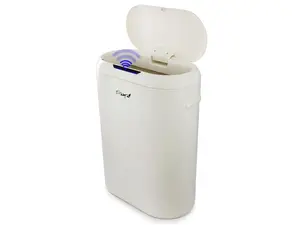 Elama 13 Gallon Automatic Sensor Hands Free Round Top Trash Can in Black
