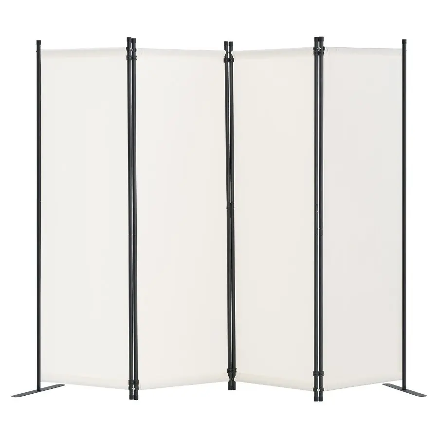 【DealsForYouDays】VEVOR Room Divider, 4 Panel Room Dividers and Folding Privacy Screens, Fabric Partition Room Dividers for Office, Bedroom, Dining Room, Study, Freestanding, White