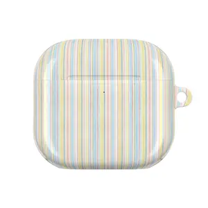 Pastel Striped AirPods Case, Cute Preppy Aesthetic, Colorful Minimal Protective Cover for AirPods Gen 1, 2, 3, 4, AirPods Pro 1, 2, 3