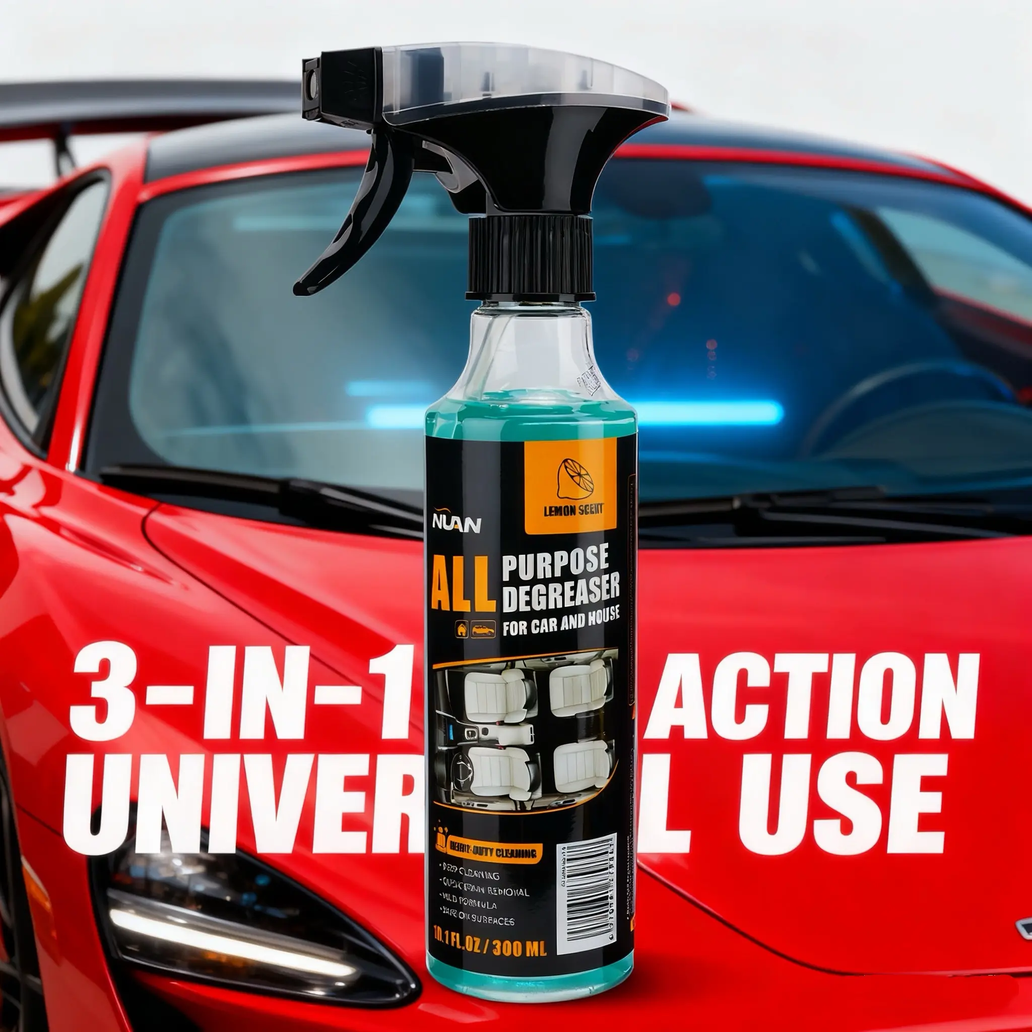 Nuan Heavy Duty Degreaser  Top-Rated Foam Cleaner for Car Interiors, Upgraded Formula + Professional Cleaning, Refresh Without Pressure!