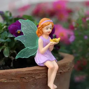 Butterfly Fairy Design Garden Decoration, Garden Gnome Statue, 1 Box Creative Garden Bonsai Plugin, Lightweight Home Decoration Plugin, Exquisite Gifts