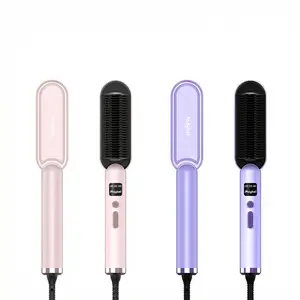 Ring Shape Hair Straightener Brush for Women, Professional Grade with Built-in Comb, Fast Heat & Anti-Scald Protection, Create Salon-Style Hair Easily at Home Smooth Adjustable