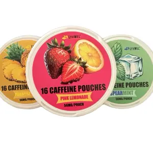 Lywel Energy Caffeine 16 Caffeine Pouches - 56mg per Pouch, SpearMint, Pineapple Crash, Pink Lemonade, Drink, Sport, Beverage Energy Drink Sugar-Free