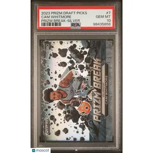 Cam Whitmore PSA 2023 Panini Prizm Draft Picks Prizm Break Silver Rookie 10