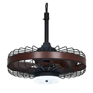 20 Inch Outdoor Caged Ceiling Fan with Lights, Plug in Ceiling Fan with Remote Smart App Control, IP44 Waterproof 6 Speed Reversible Timer 3CCT Dimmable LED, Compact Hanging Gazebo Fan for Patio Porch Pergola Balcony Garage