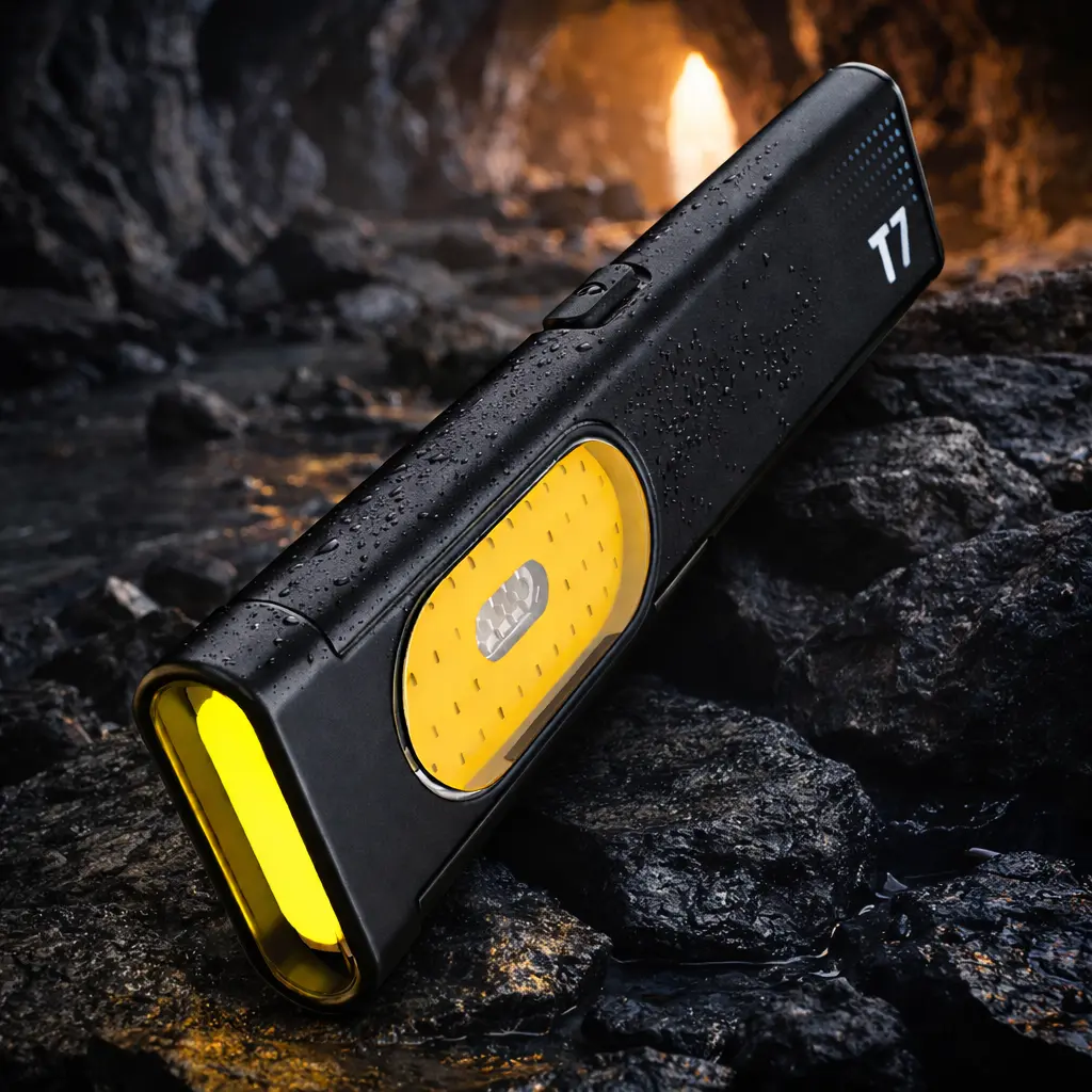 mulight T7 Rechargeable High Lumen LED EDC Flashlight - High Power, Portable, Waterproof, Long-Distance Outdoor Tool with Magnetic Base & Clip for Camping, Hiking, High Lumen Flashlight