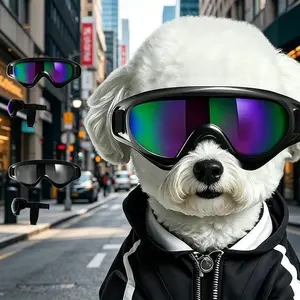 Adjustable Dog Goggles - Comfortable, Lightweight Pet Protective Accessory with UV Protection, Windproof, Waterproof, Dustproof Features, Adjustable Strap for Small-Large Breeds, Ideal for Outdoor Adventure, Driving, Riding