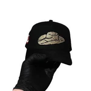 Gorra Sombrero Calentano VICERA Black Adjustable Baseball Hat with Gold Embroidery and Logo