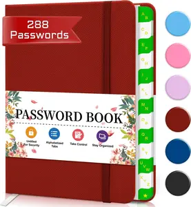 Password Book with Alphabetical Tabs, Hardcover Password Keeper, 6.1*4.7 Small Password Book for Seniors, Mini Password Notebook for Internet Website Address Log in Detail  Red