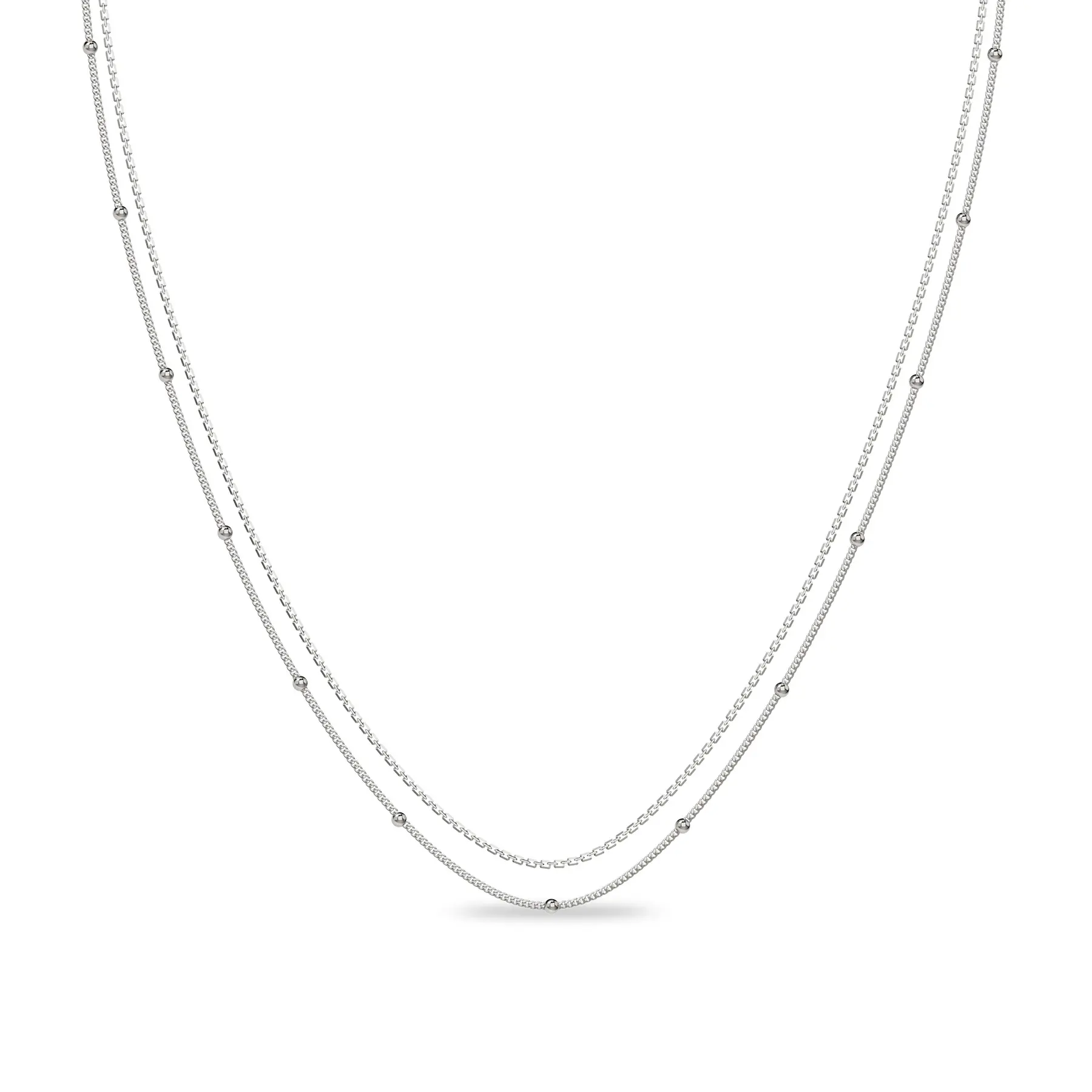 PASCAL Double Chain Necklace for Women Layered Minimalist Jewelry for Everyday Wear