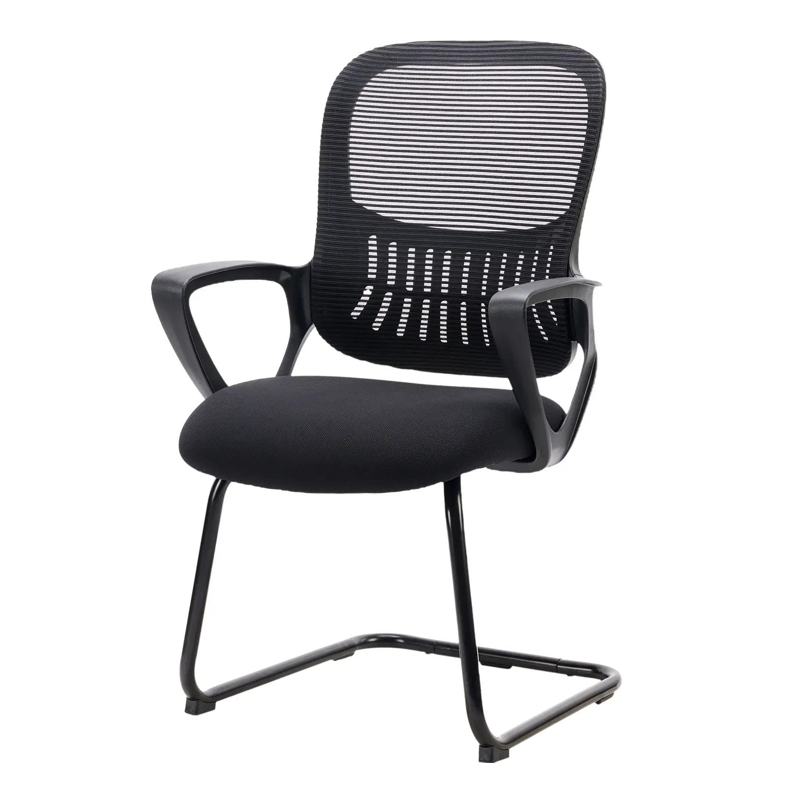 No Wheels Office Chair - Ergonomic Sled Base Mesh Chair with Arms & Lumbar Support for Home/Office!