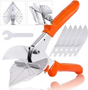 Upgraded Multi Angle Miter Shear  Cuts 45 to 135  Miter Snips  Tool for Small Miter Jobs and DIY Projects with 5 Replacement  and Spanner