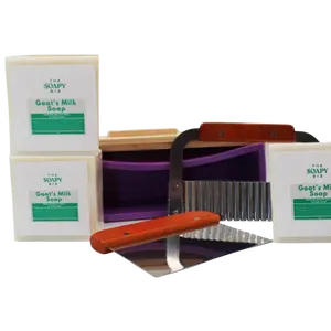 Soap Making Kit 3 lb Set – Goat’s Milk, Shea Butter, or Hemp Base + 3 lb Mold & 2 Soap Cutters – DIY Bar Set