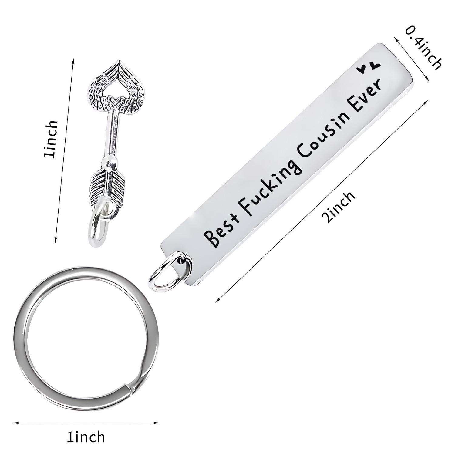 Funny Best Friend Keychain,Stainless Steel Key Keyring with Engraved Quote “I Fcking Love You Btch,Creative Slogan Metal Keychain,Birthday anniversary Friendship Gift for Besties & Friends Female