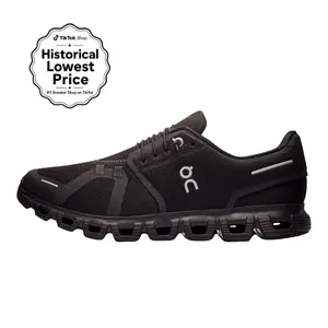 ON Cloud 6 'Triple Black' Men's Running Walking Gym Everyday Use Breathable Comfortable Sneaker Shoe Boy