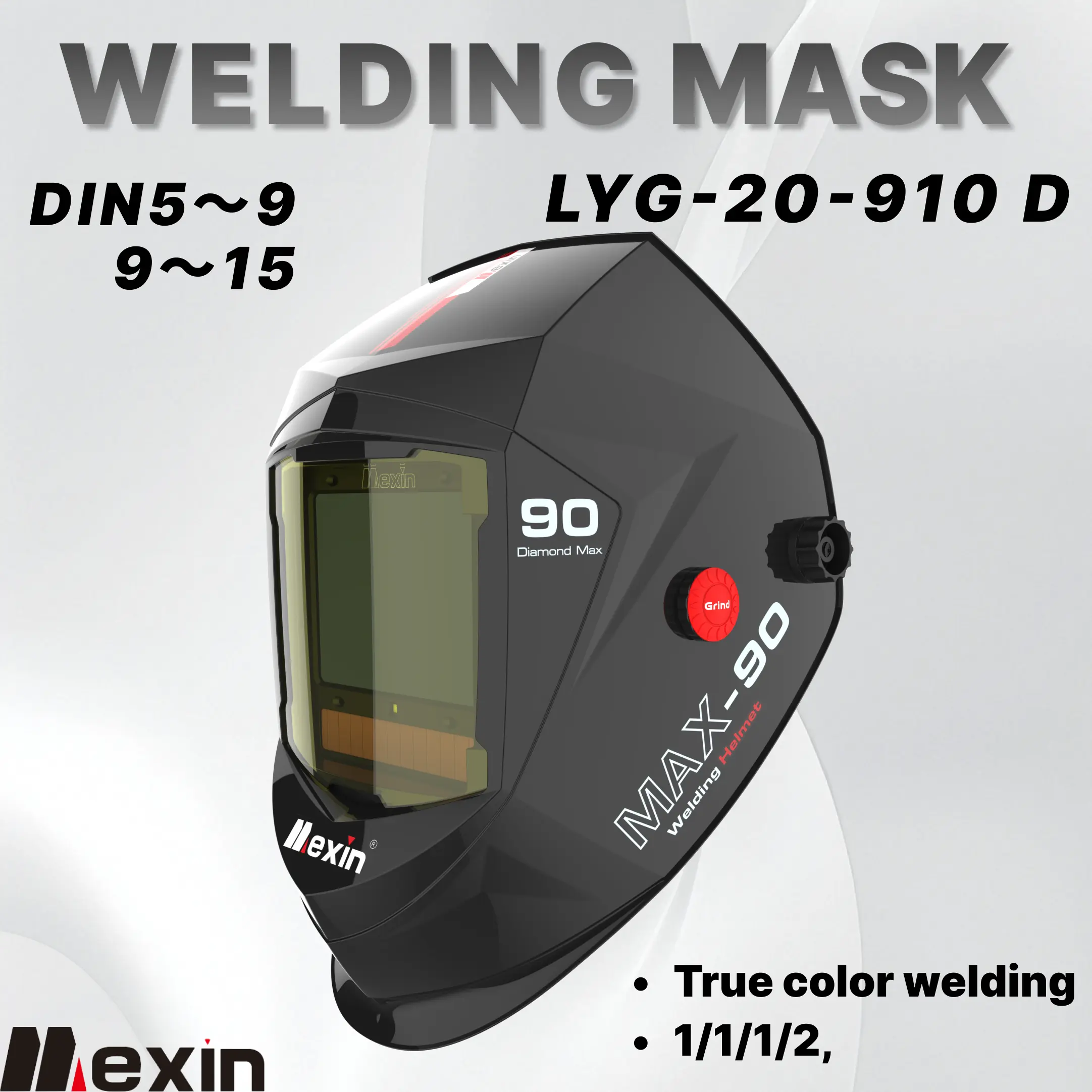 20-910D Mexin welding protective cover burning welding mask automatic head changing wearable argon arc welding special welding cap lightweight protective belt light