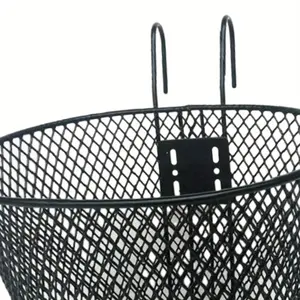 Front Rear Bike Basket, Bicycle Cargo Rack Basket Wire Pet Carrier Black
