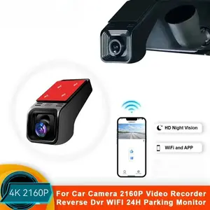 Solar Wireless Outdoor Security HD 4K 2160P WiFi Car DVR Dash Cam Camera 2K 1600P 1080P 24H Parking Monitor APP Control Car Driving Video Recorder for all cars