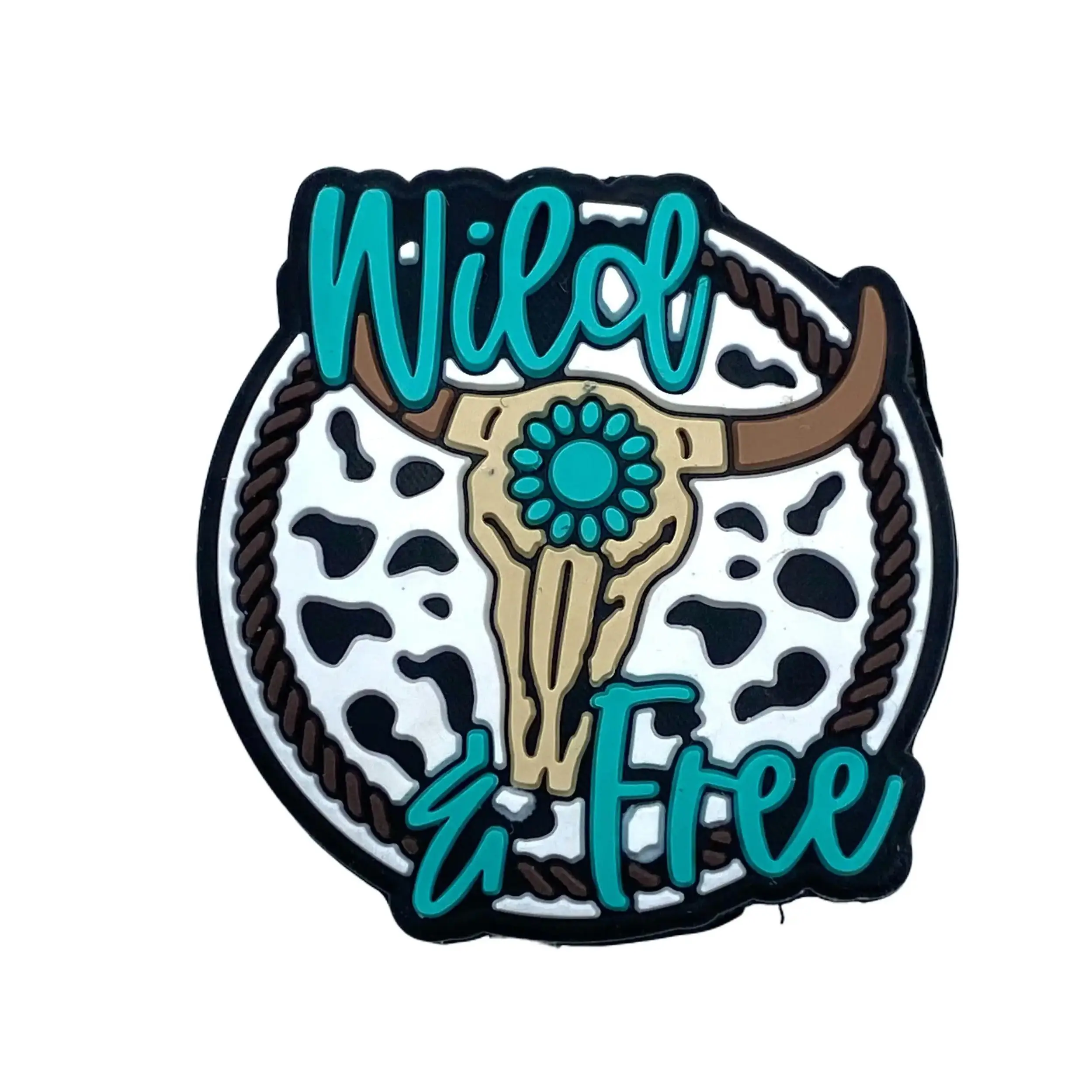 1pc Wild & Free Silicone Focal Beads | Cow Country Farm Bull Rodeo Beading & Crafting