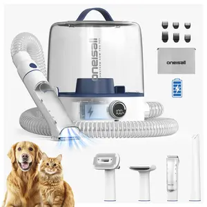 oneisall Cordless Pet Grooming Vacuum Kit,Dog Grooming Kit with 5100mAh & 11-in-1 Pet Tools, 3L Dust Cup, Low Noise for Shedding & Grooming and Suitable for Home/Car Cleaning,Comfy L1