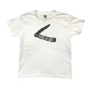 Vintage Pocket Knife Baby Tee, Handmade Screen Print Design, 90s Y2K Grunge Goth Style