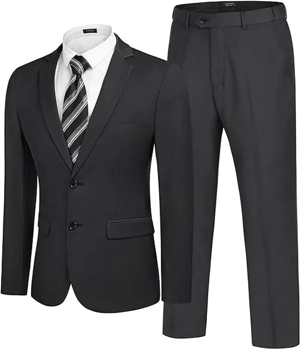 COOFANDY Men's 2 Piece Suits Classic Fit 2 Button Dress Suits Tuxedo Jacket Blazer for Wedding Business Dinner Prom Formal Menswear Elegant COOFANDY Men's 2 Piece Suits Classic Fit 2 Button Dress Suits Tuxedo Jacket Blazer for Wedding Business Dinner Prom Formal Menswear Elegant